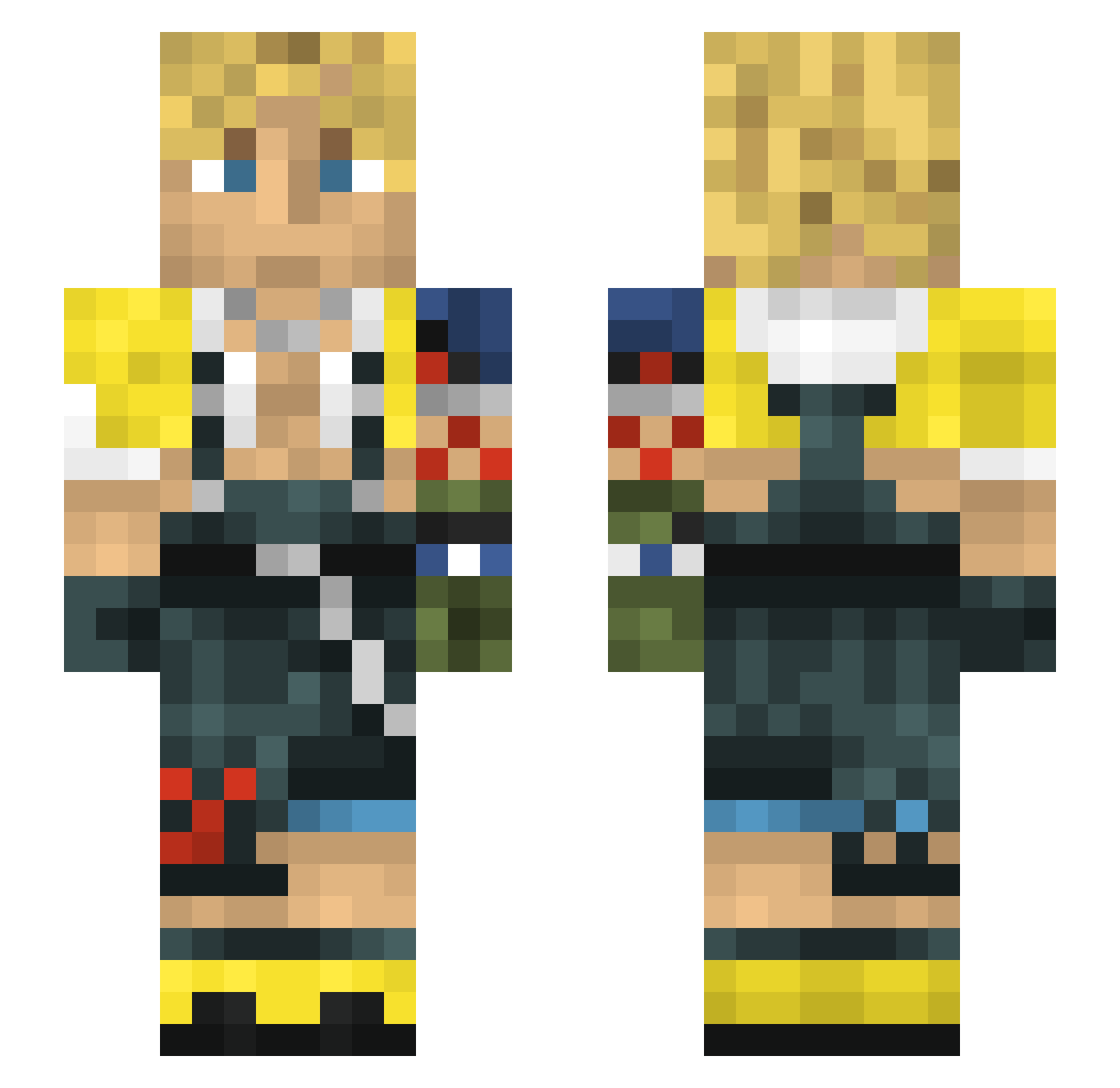 Kennnji Minecraft skin, front and back view
