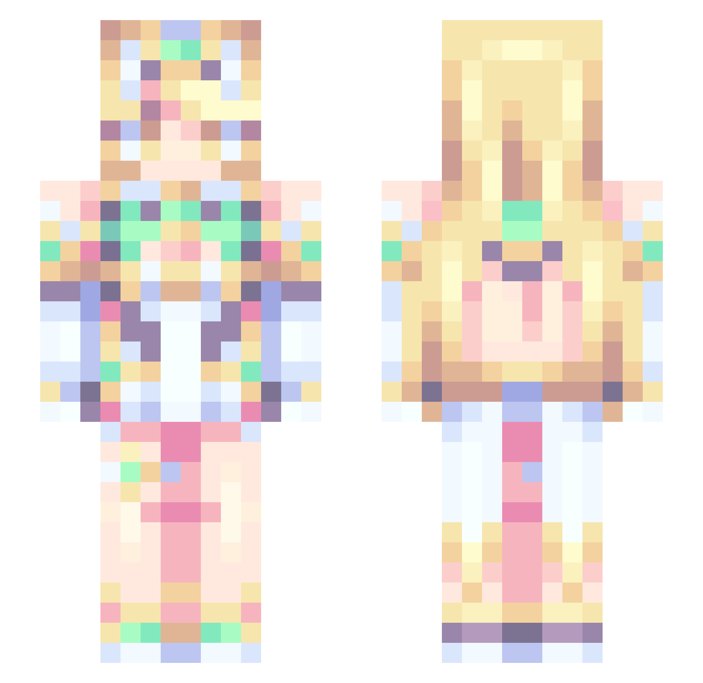 NiaHuw Minecraft skin, front and back view