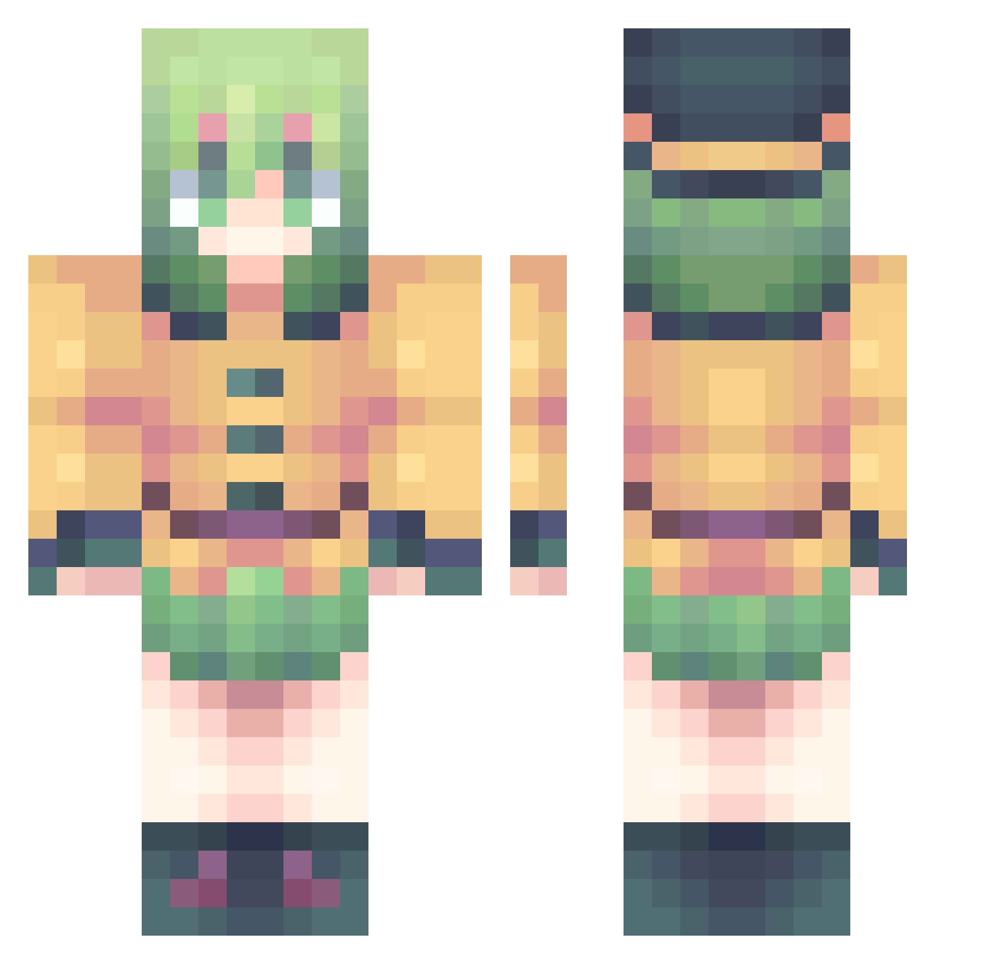 z94nya Minecraft skin, front and back view
