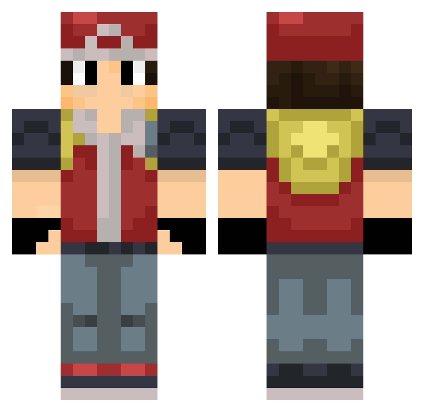 VVuggo Minecraft skin, front and back view