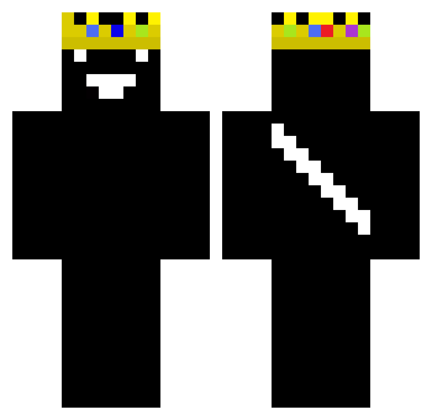 Sofakas Minecraft skin, front and back view