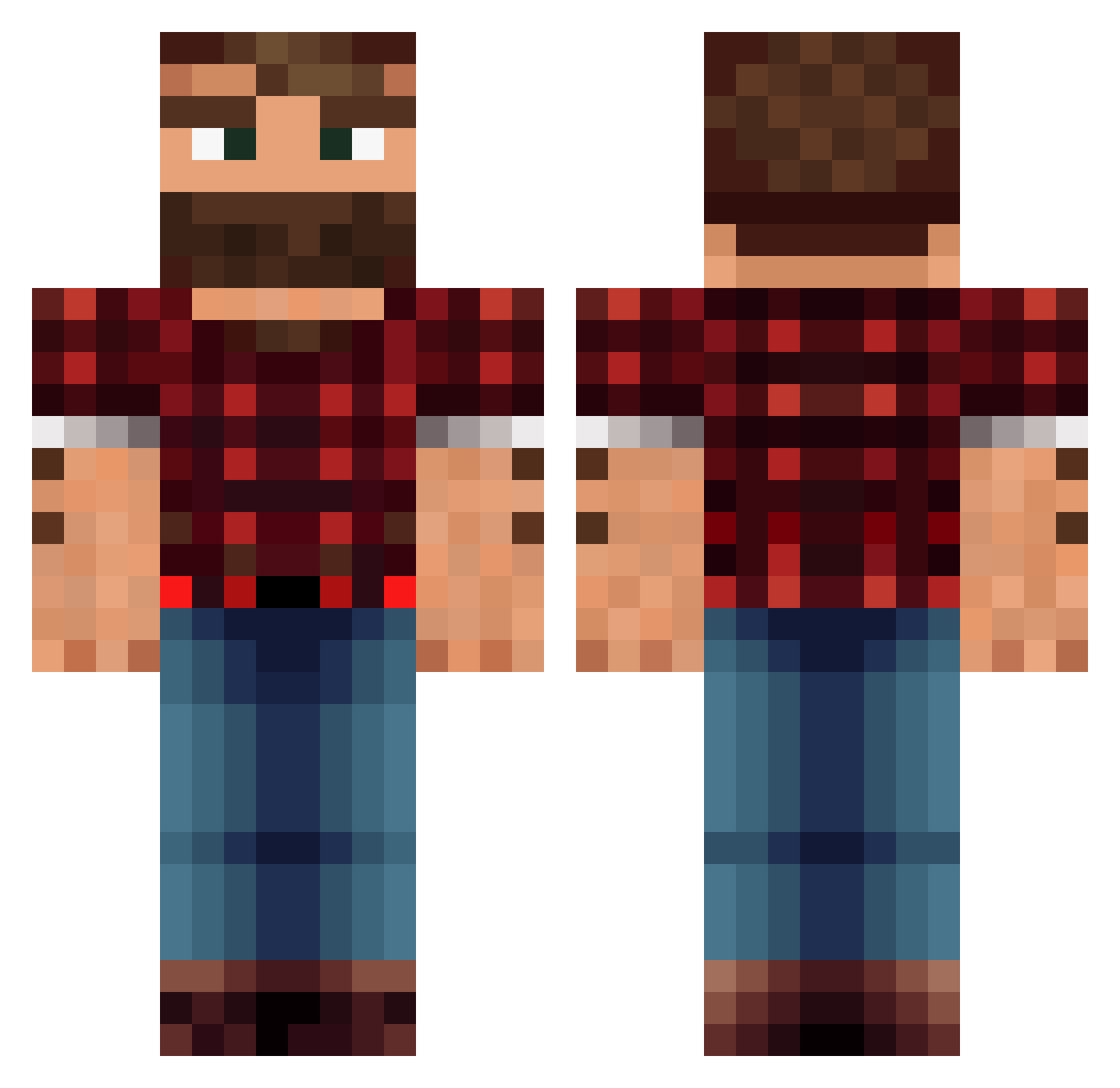 Nerkii Minecraft skin, front and back view