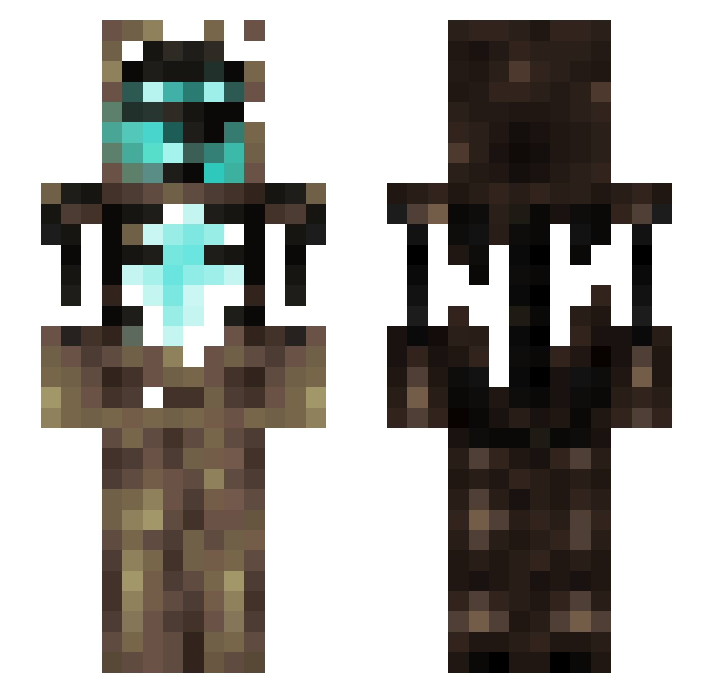 flamedance58 Minecraft skin, front and back view