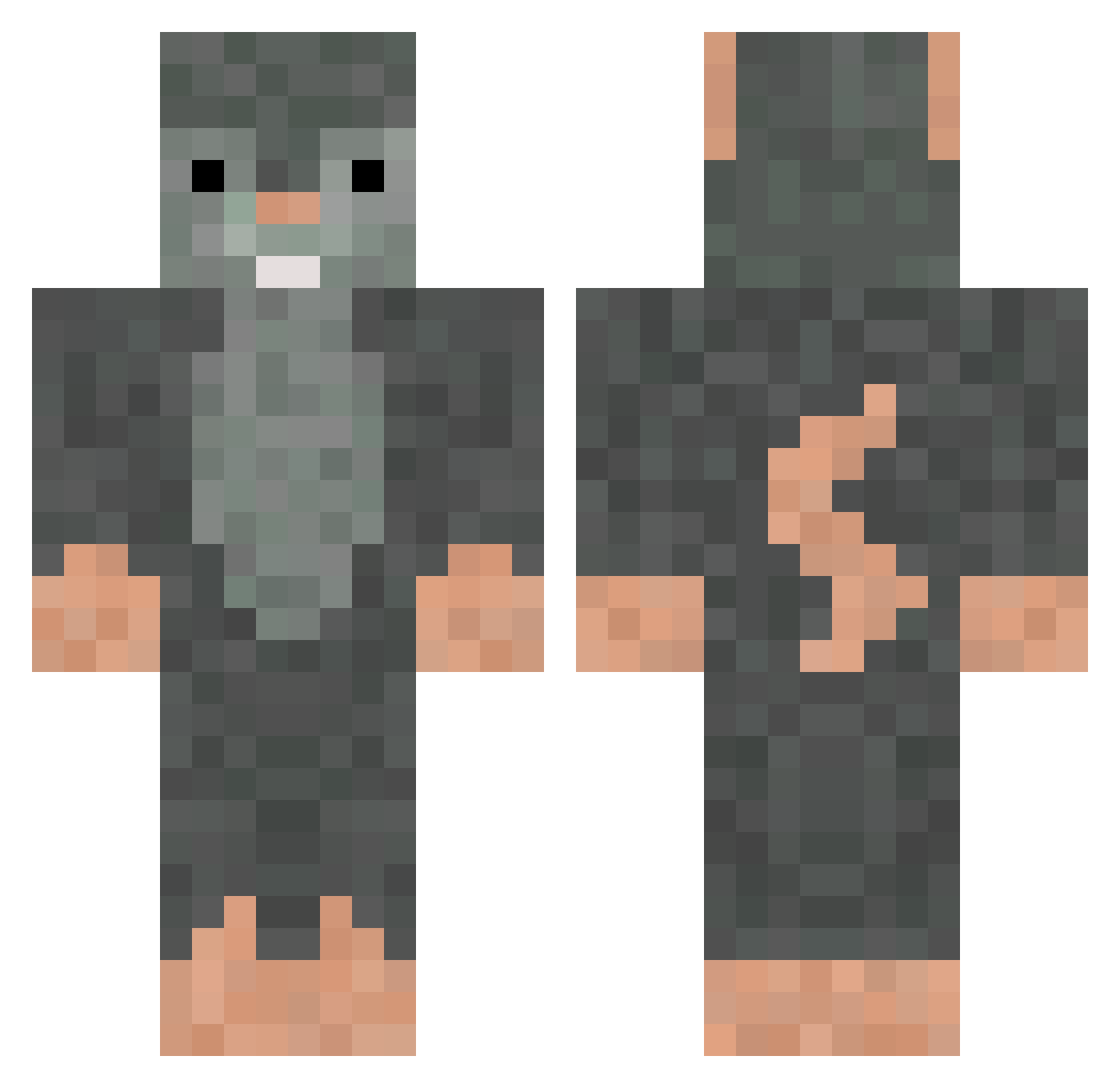 MarshRebel Minecraft skin, front and back view