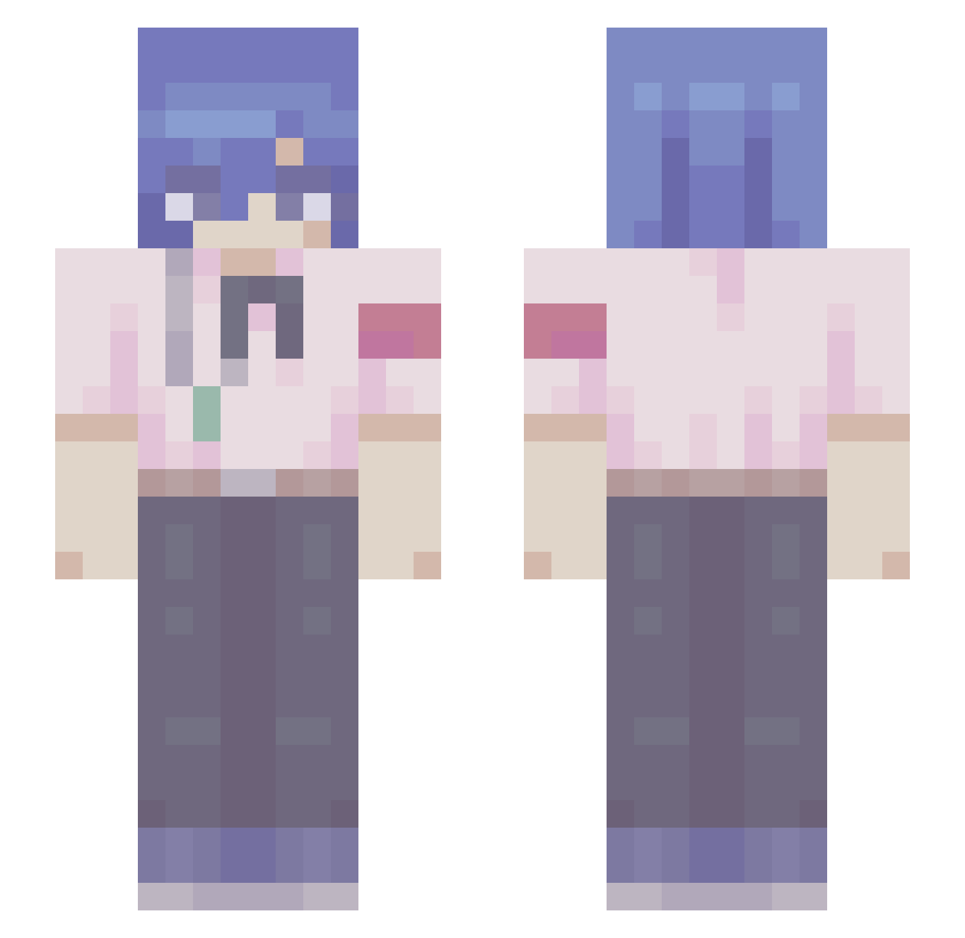 sunny_ajax Minecraft skin, front and back view