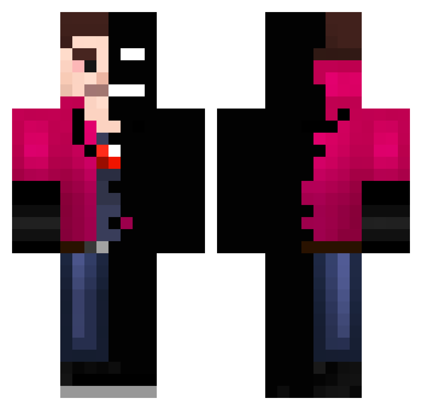 kubx1650 Minecraft skin, front and back view