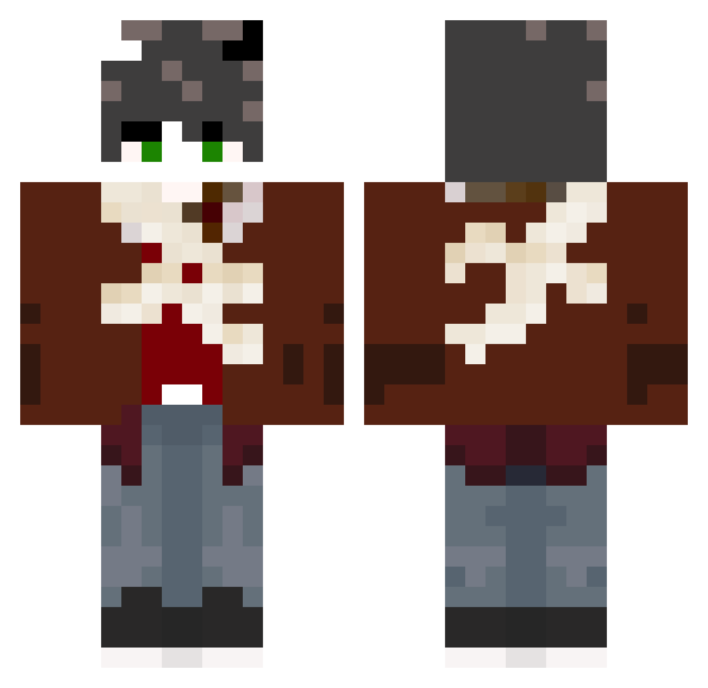 Luci_reamer Minecraft skin, front and back view