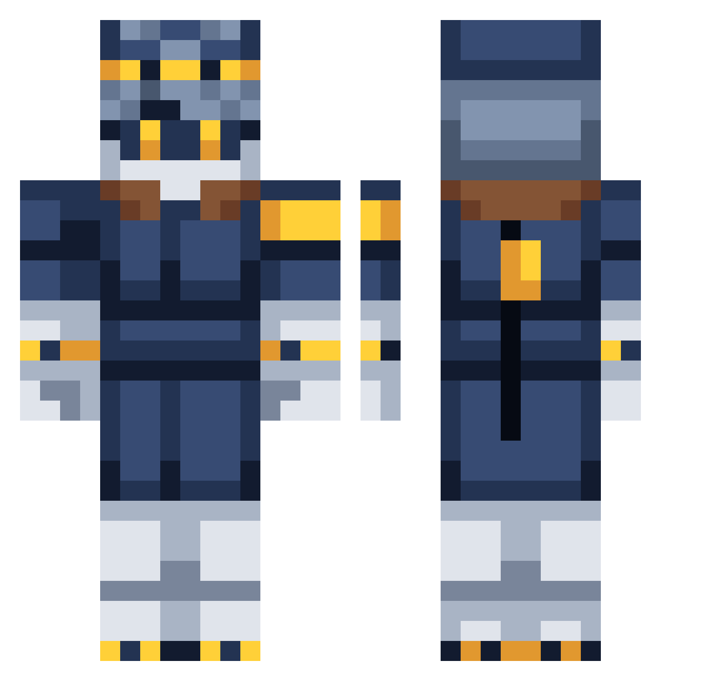 Peaii Minecraft skin, front and back view