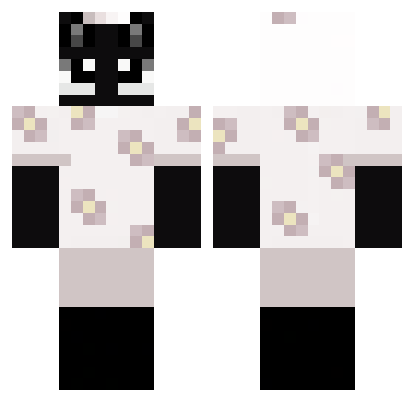 mestoo7 Minecraft skin, front and back view