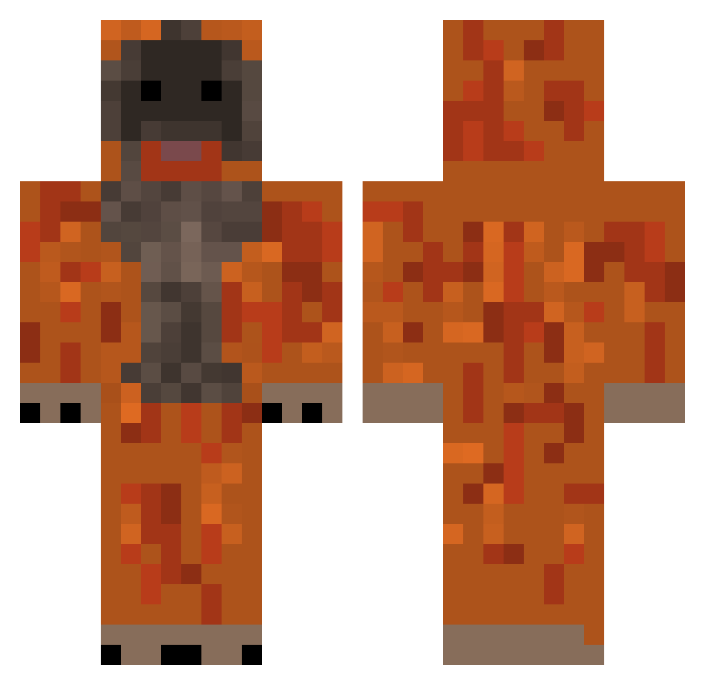 aggeloskoks Minecraft skin, front and back view