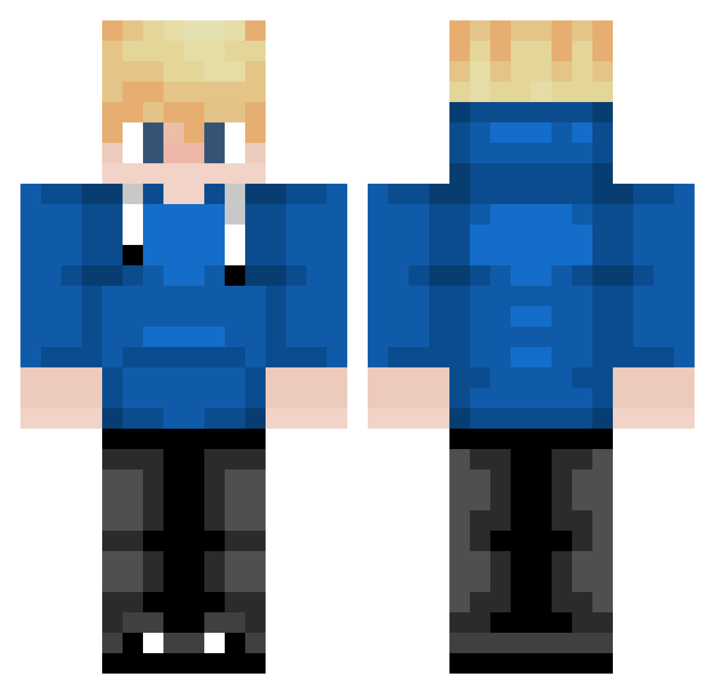 Pris1m Minecraft skin, front and back view