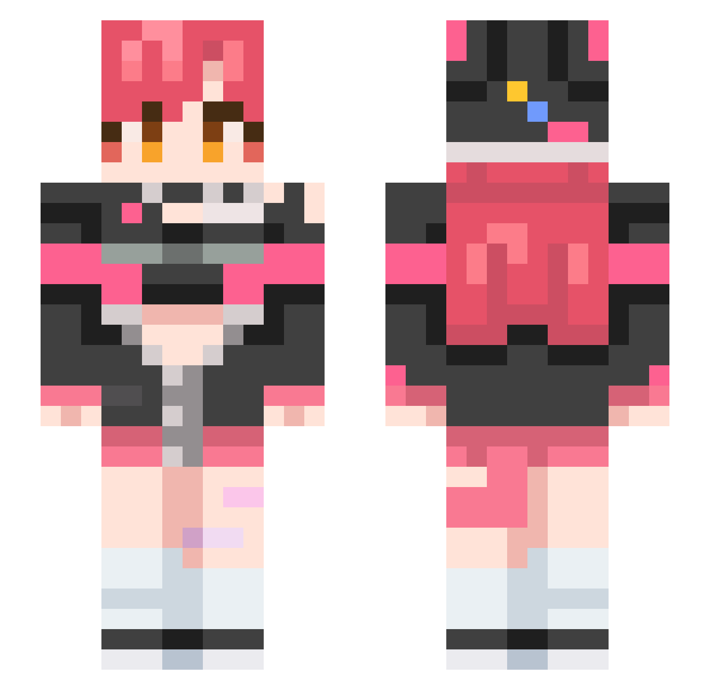 WaifuOnly Minecraft skin, front and back view