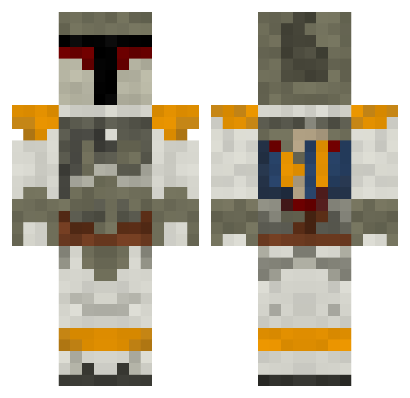Vermelha Minecraft skin, front and back view
