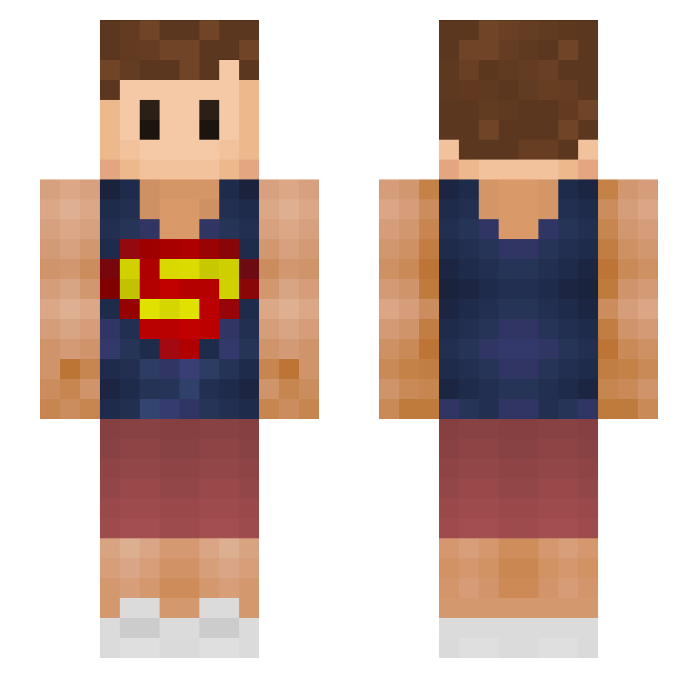 Brasileiro Minecraft skin, front and back view