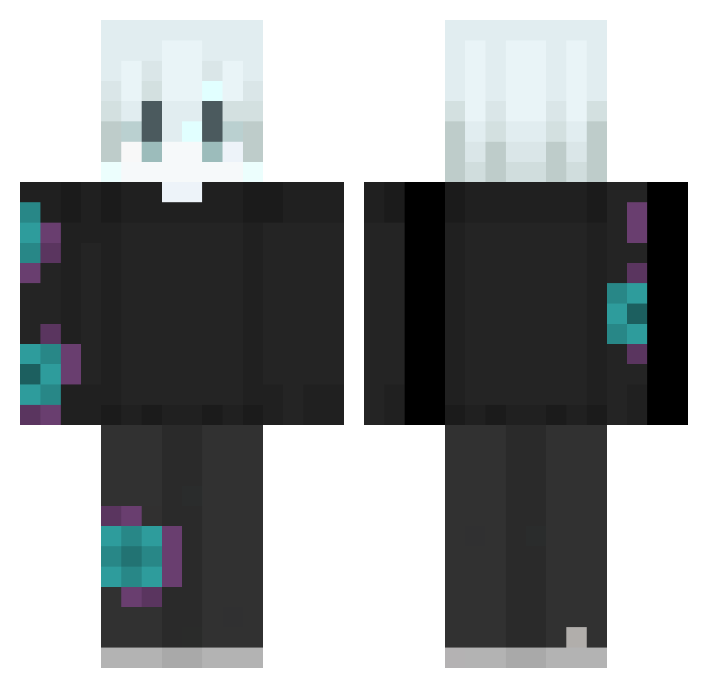 ItzRealMoonlight Minecraft skin, front and back view