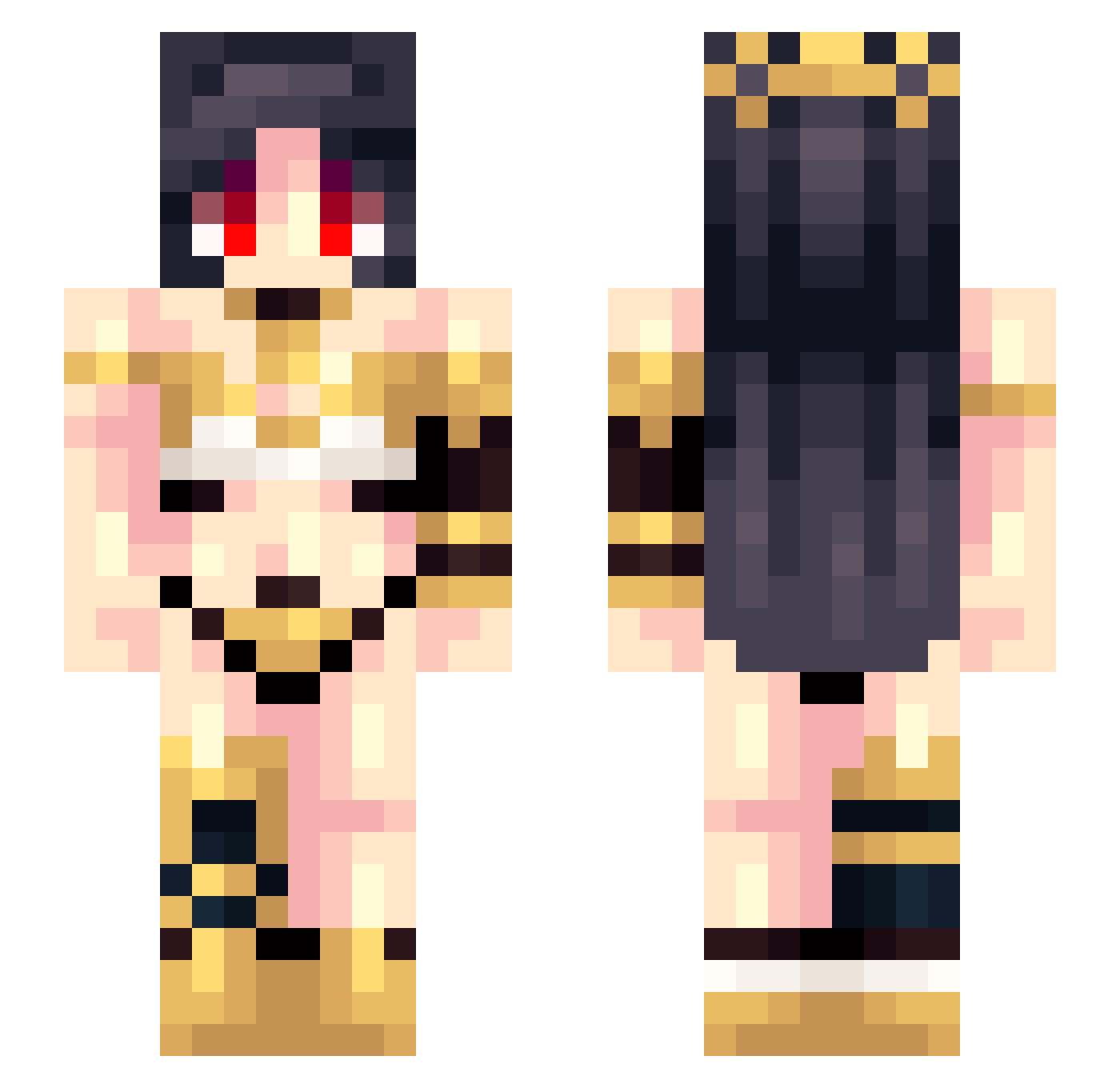Luna_cuddles Minecraft skin, front and back view