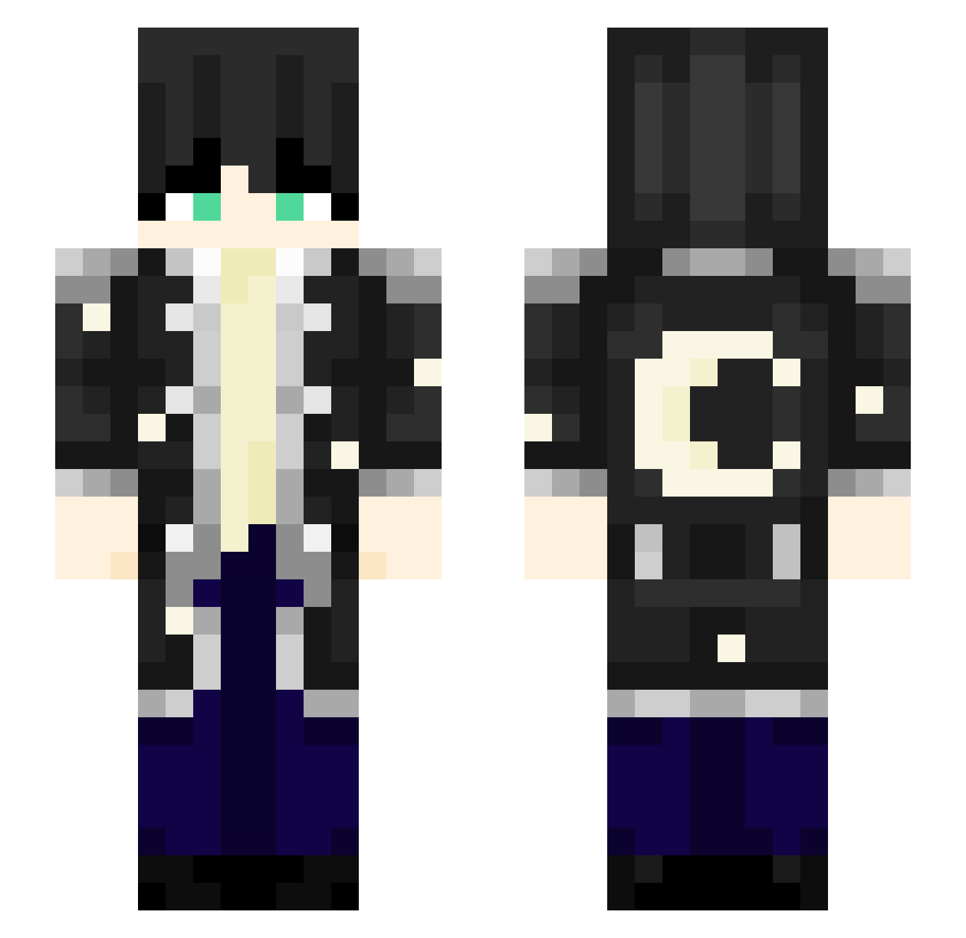 Nightfxllen Minecraft skin, front and back view
