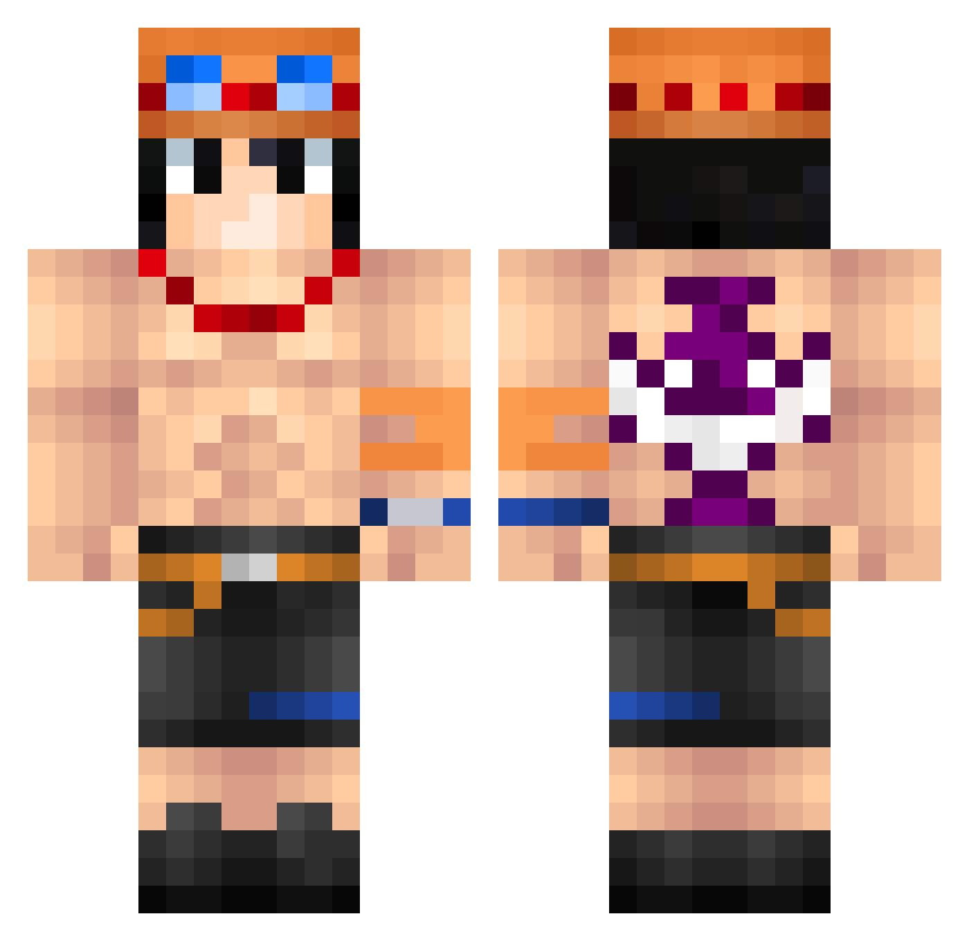 ToastyAnneFrank Minecraft skin, front and back view