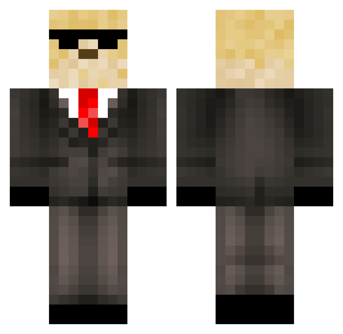 Big_Dumb_Stupid Minecraft skin, front and back view