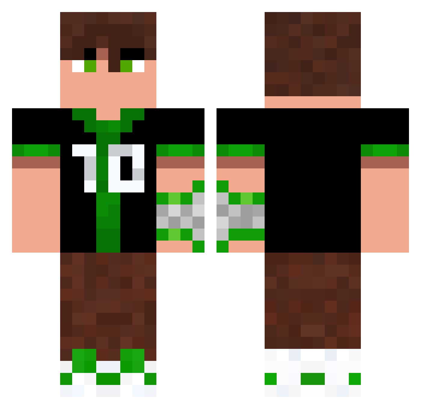 RandomYeag Minecraft skin, front and back view