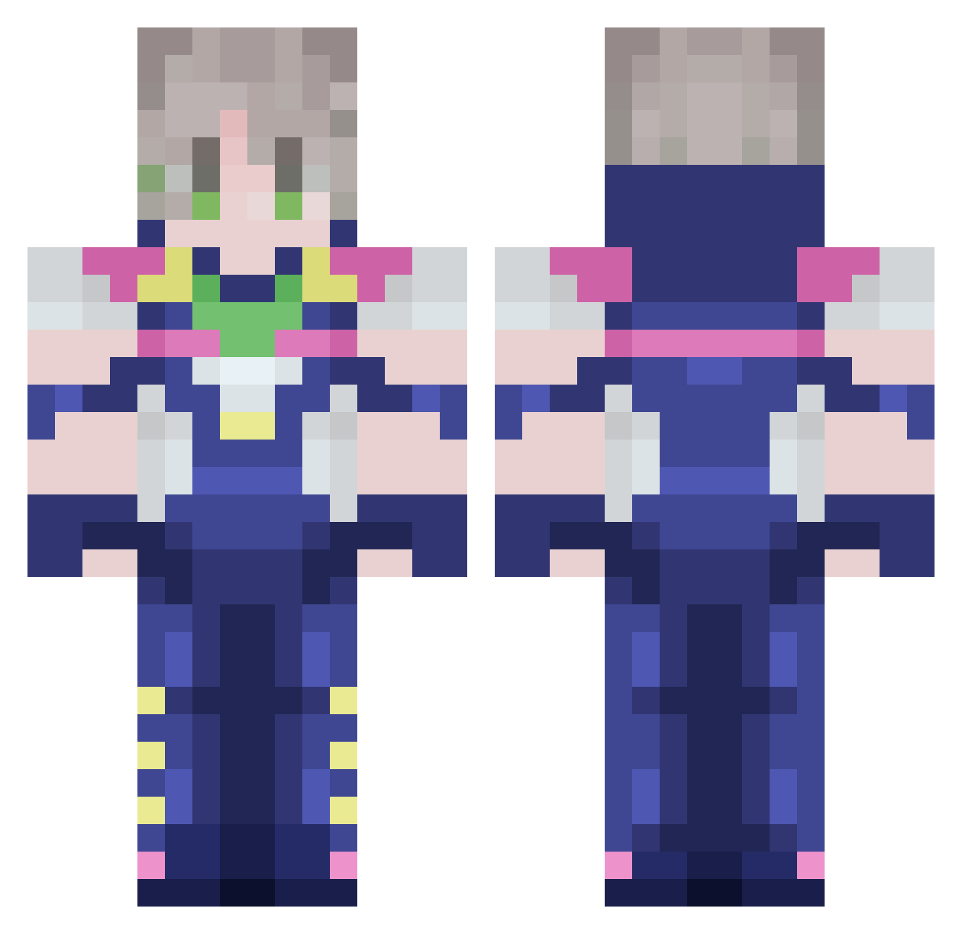 The_WhiteNinja Minecraft skin, front and back view