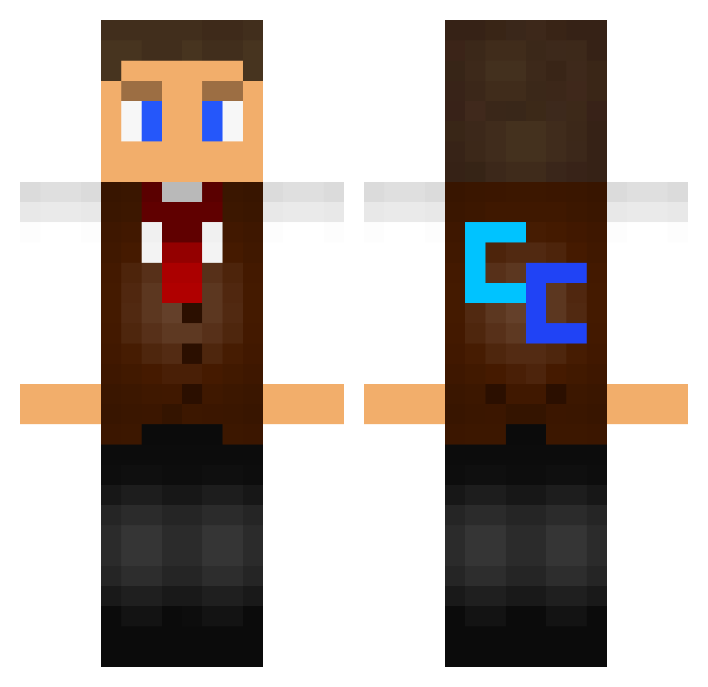 Atjaris Minecraft skin, front and back view