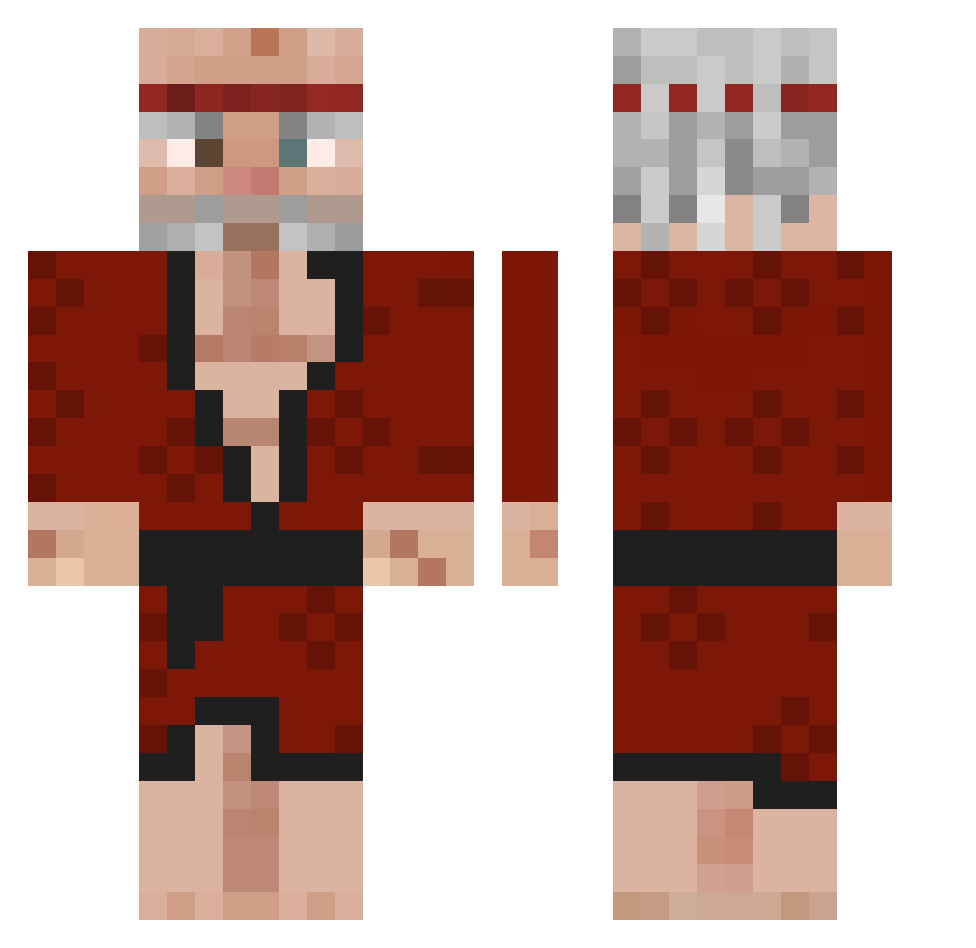 uncletouhy Minecraft skin, front and back view
