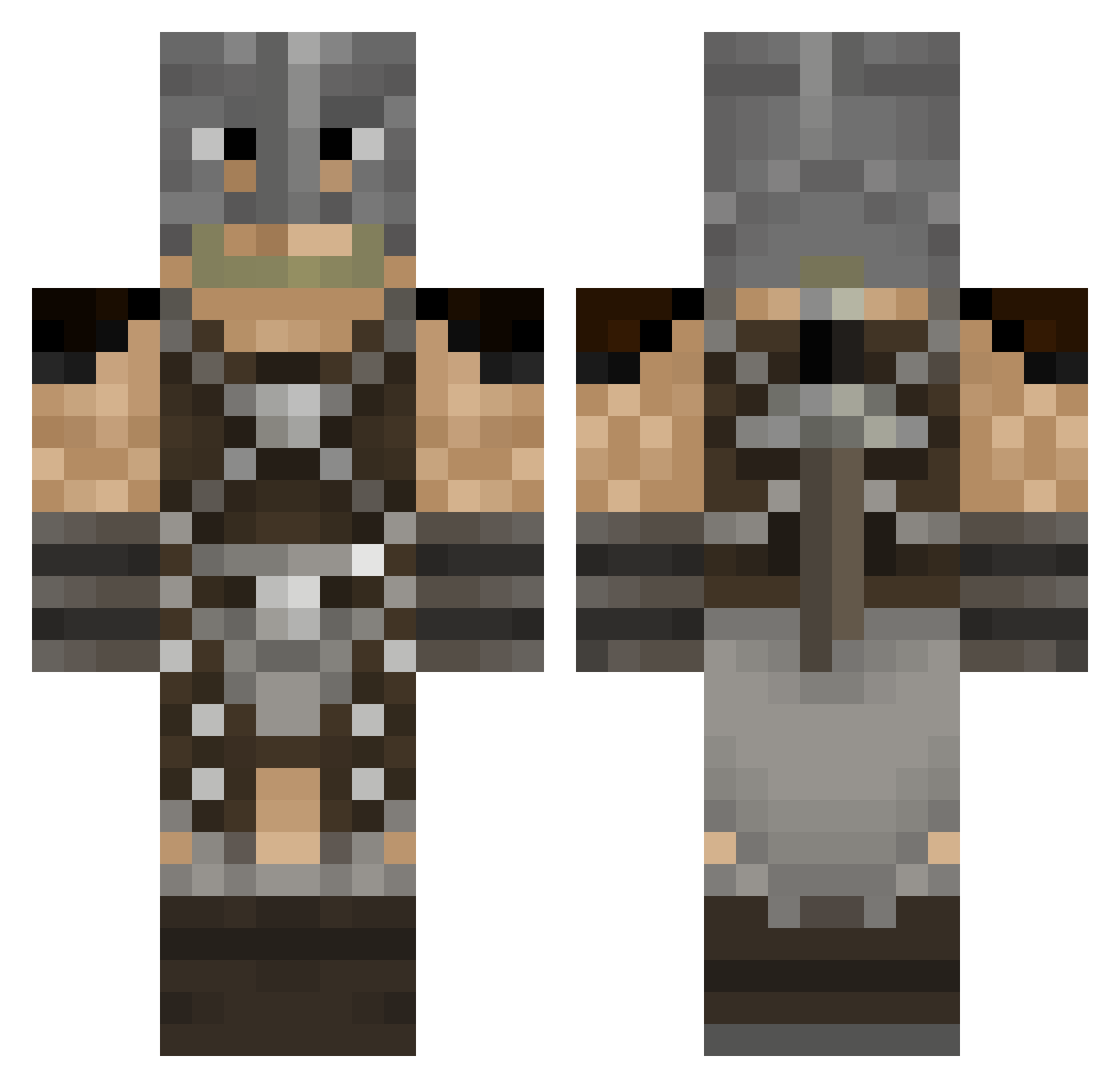 piesu10 Minecraft skin, front and back view