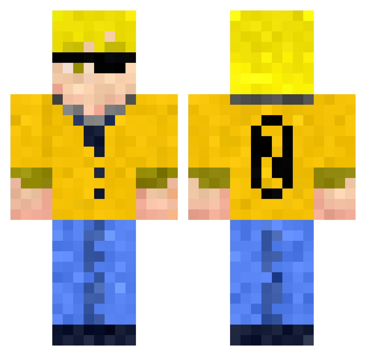 harutokage Minecraft skin, front and back view