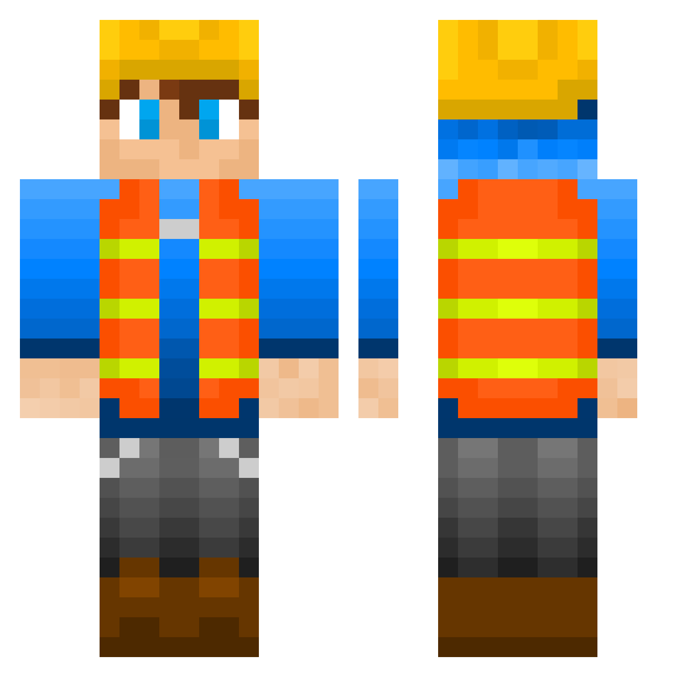 PL_Fritz Minecraft skin, front and back view
