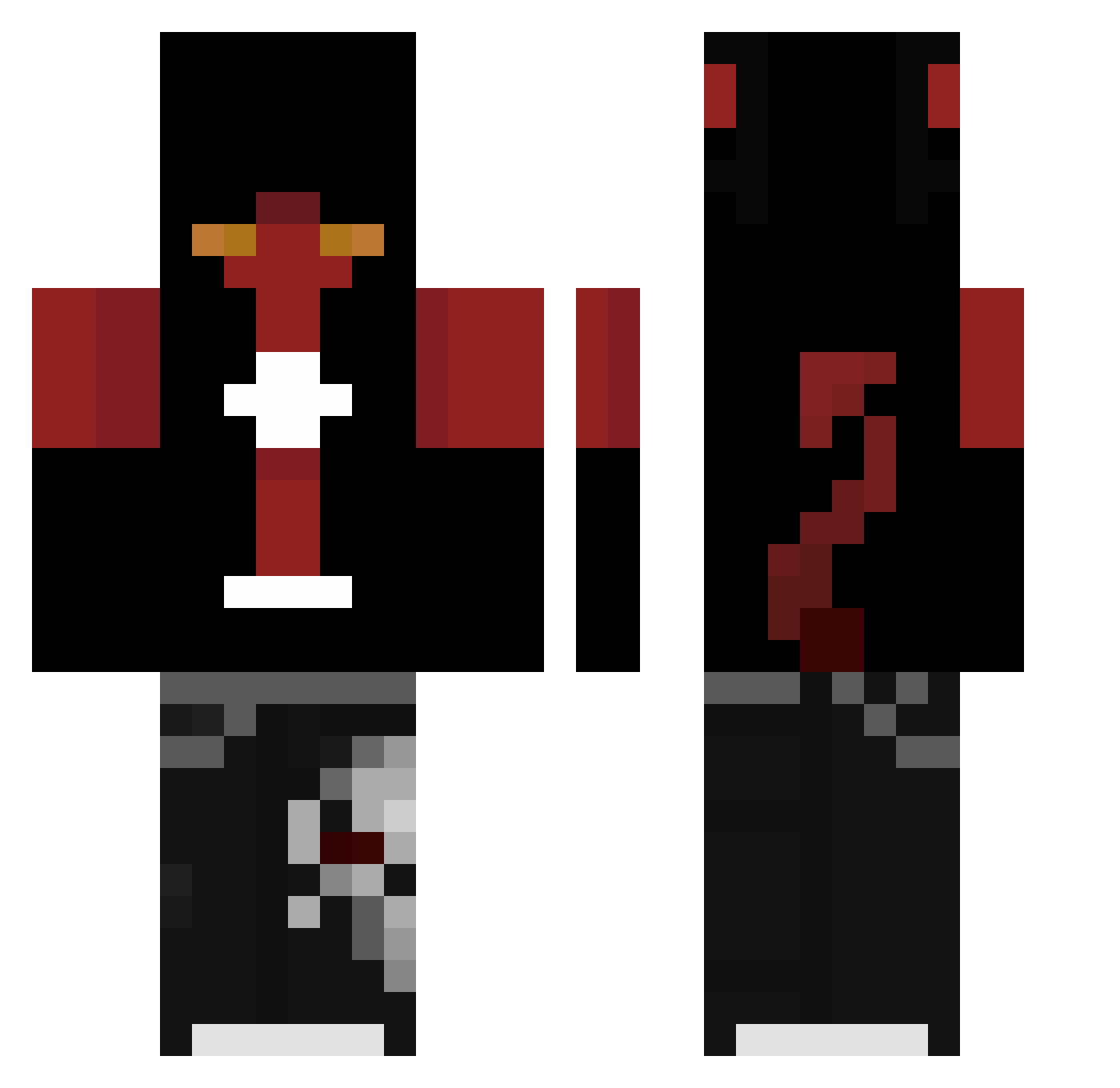 Stayix Minecraft skin, front and back view