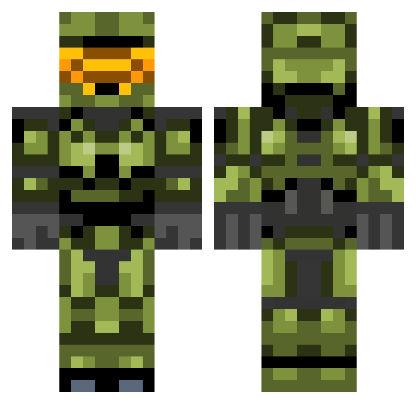 craftedsword Minecraft skin, front and back view