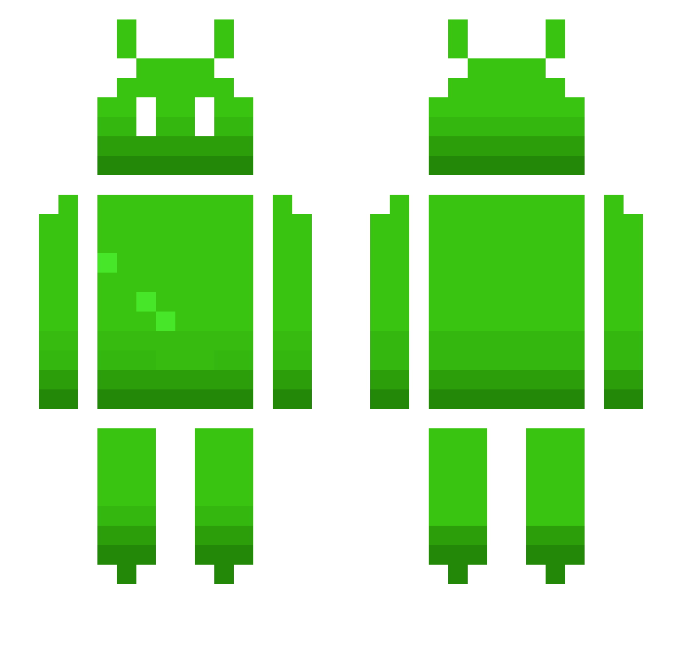 videostatic Minecraft skin, front and back view