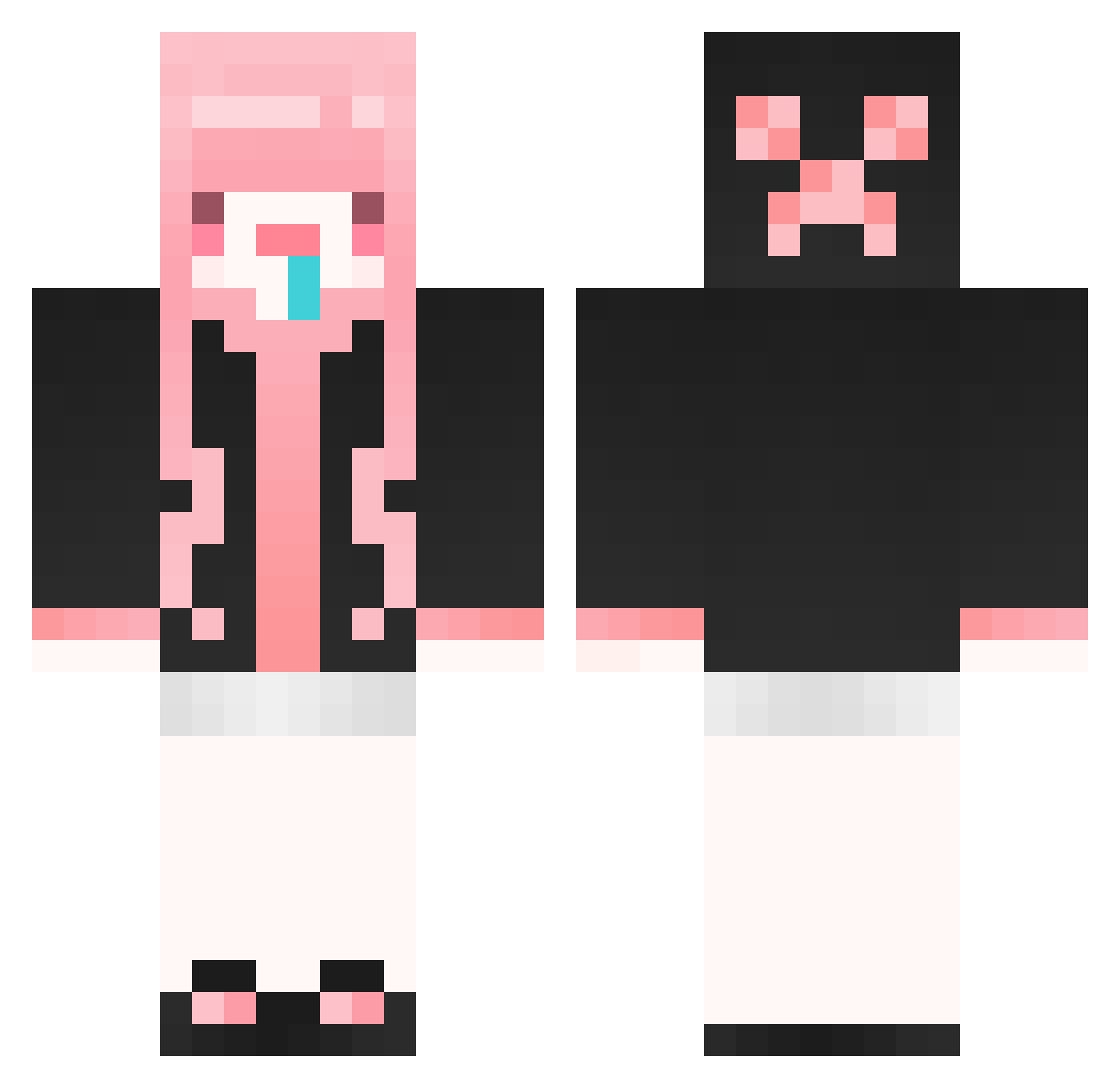 Red_bean_paste Minecraft skin, front and back view