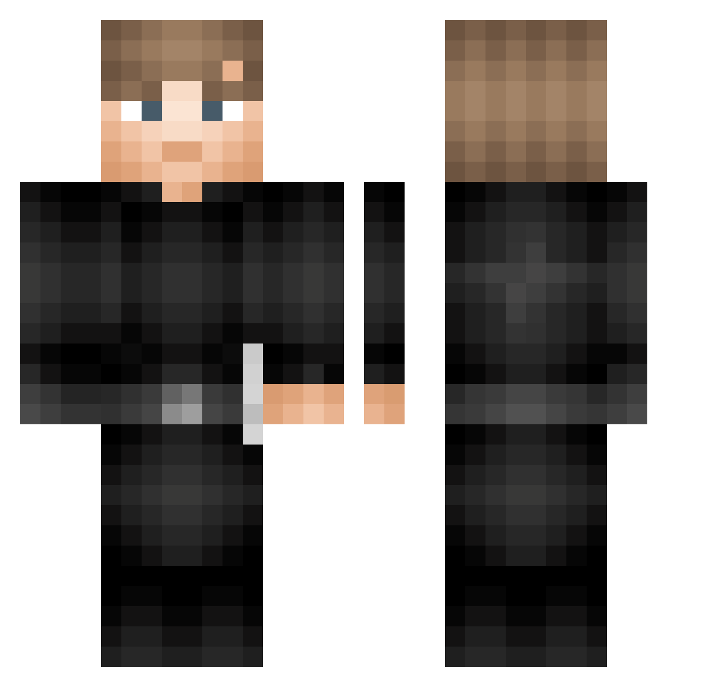 ItsJaumo Minecraft skin, front and back view