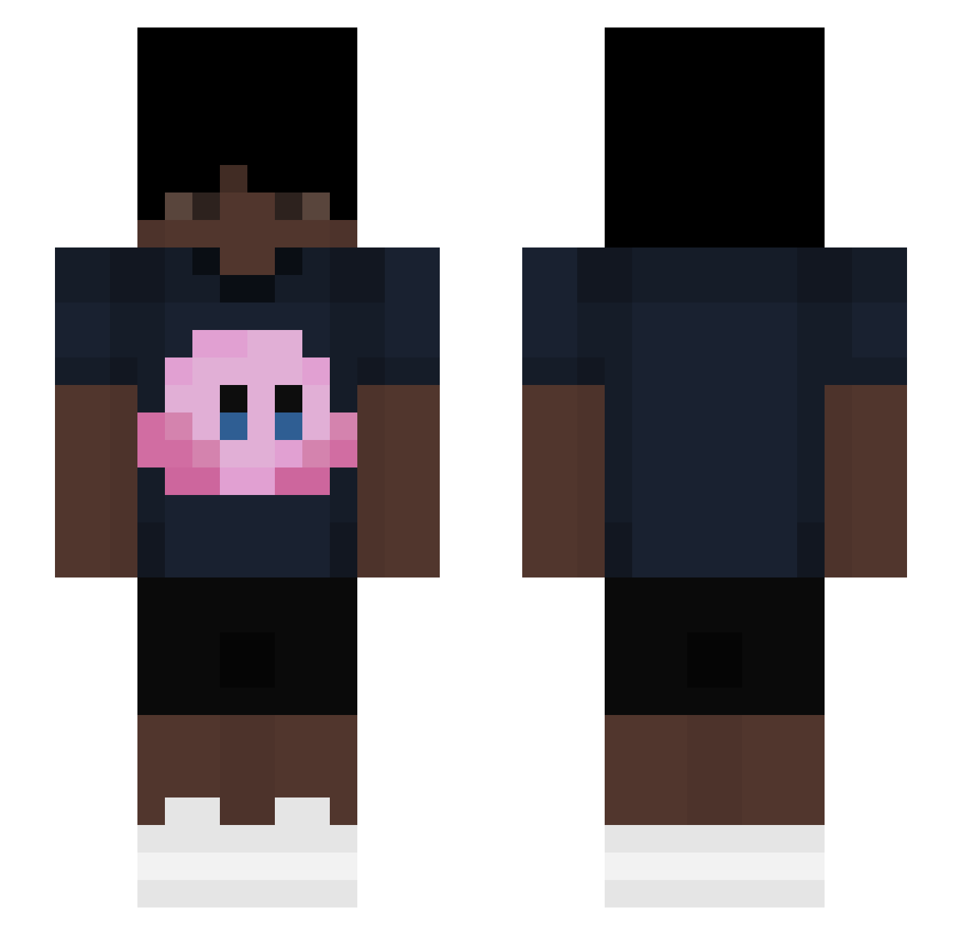 WinForIsaac Minecraft skin, front and back view