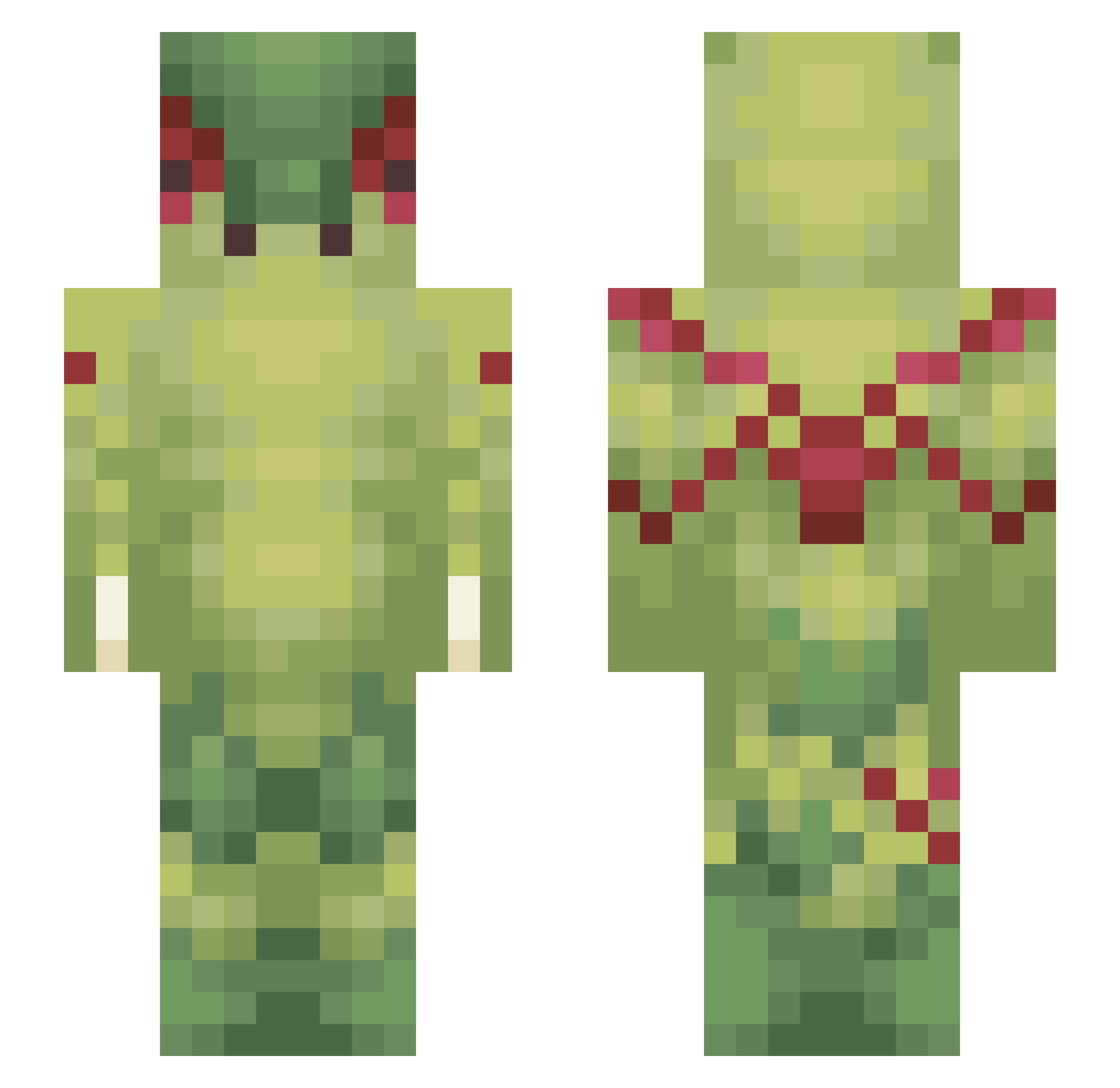 AulReign Minecraft skin, front and back view