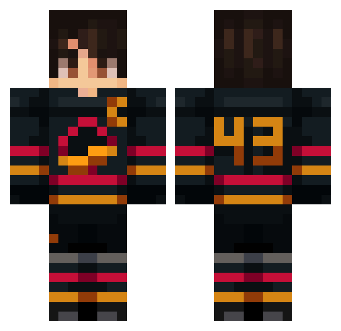 JulianSofty Minecraft skin, front and back view