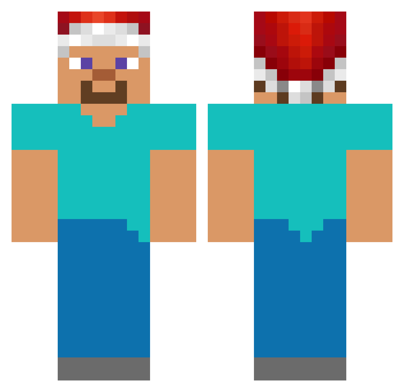 xyuy Minecraft skin, front and back view