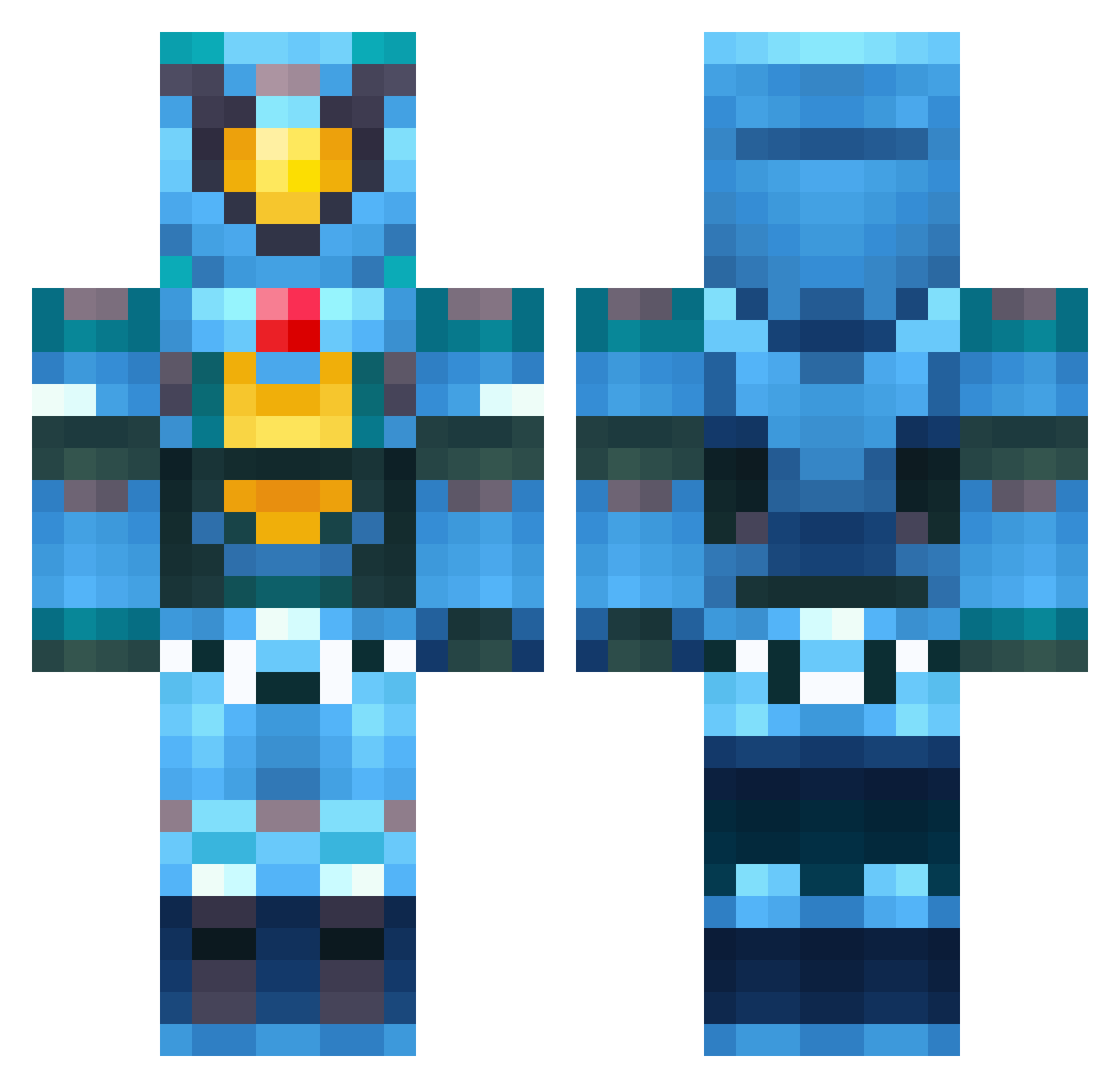 Ciphersparky Minecraft skin, front and back view