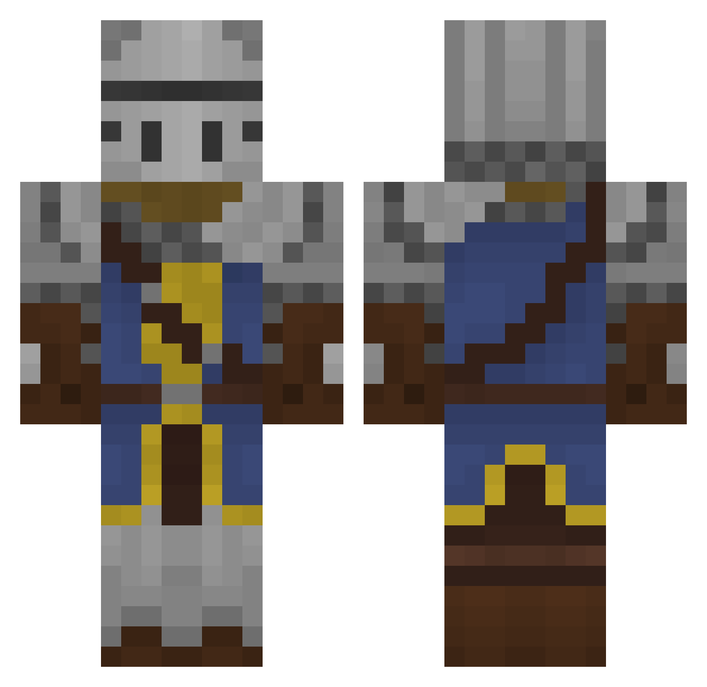 TerribleMeme Minecraft skin, front and back view