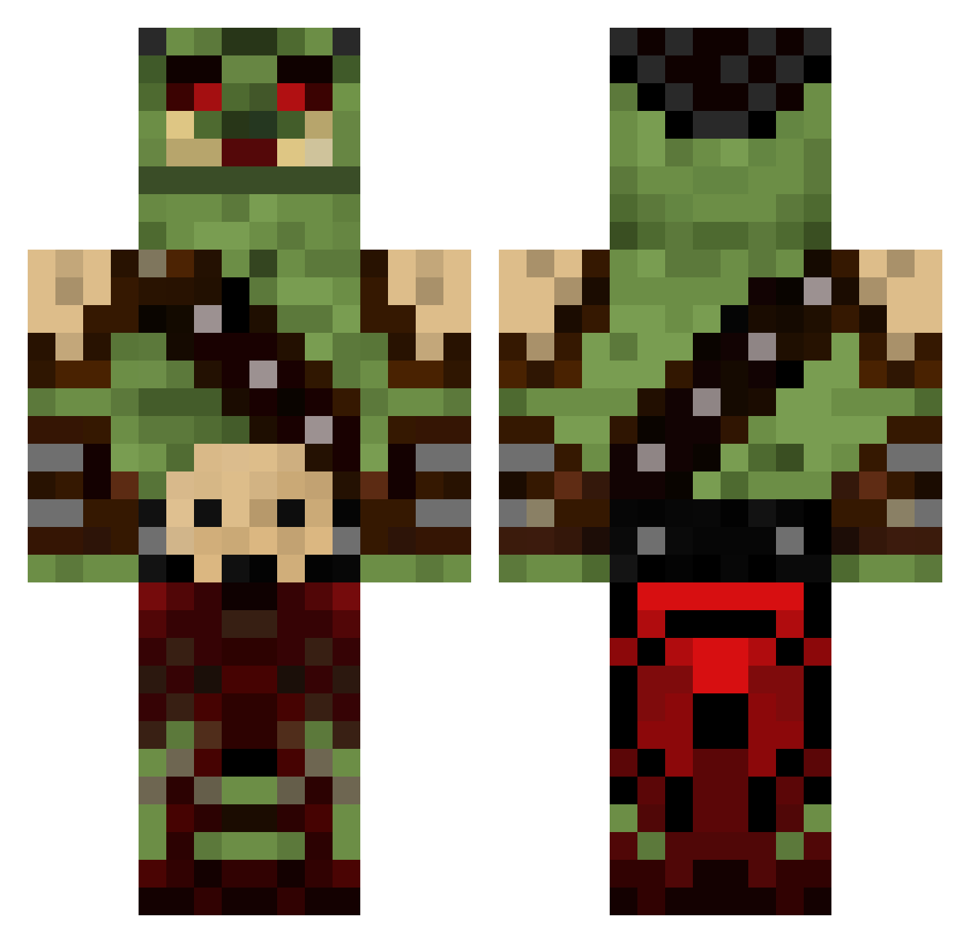 The_Warchief Minecraft skin, front and back view