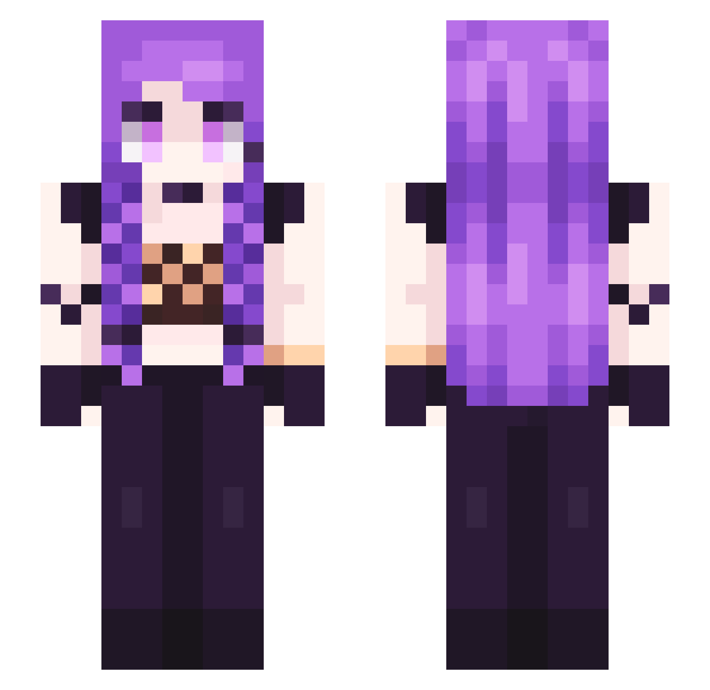 LF_Neptune Minecraft skin, front and back view