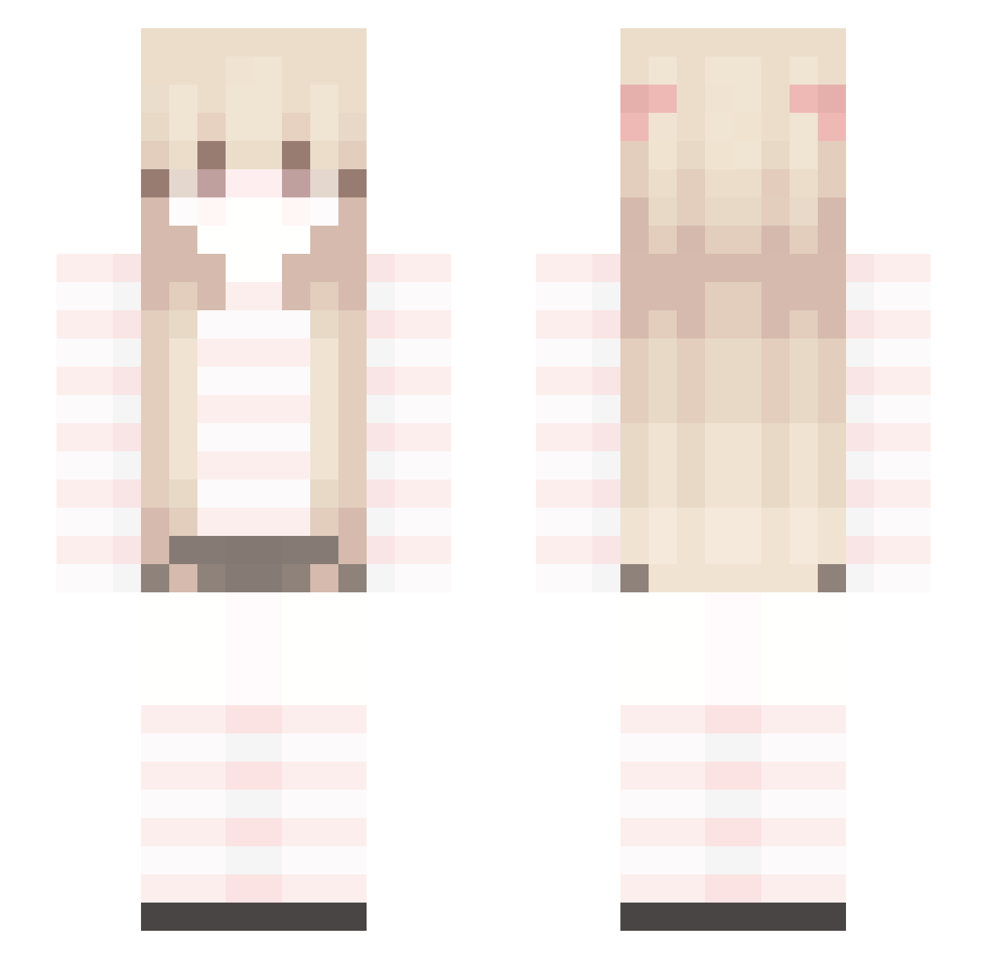 Emmalovsx Minecraft skin, front and back view