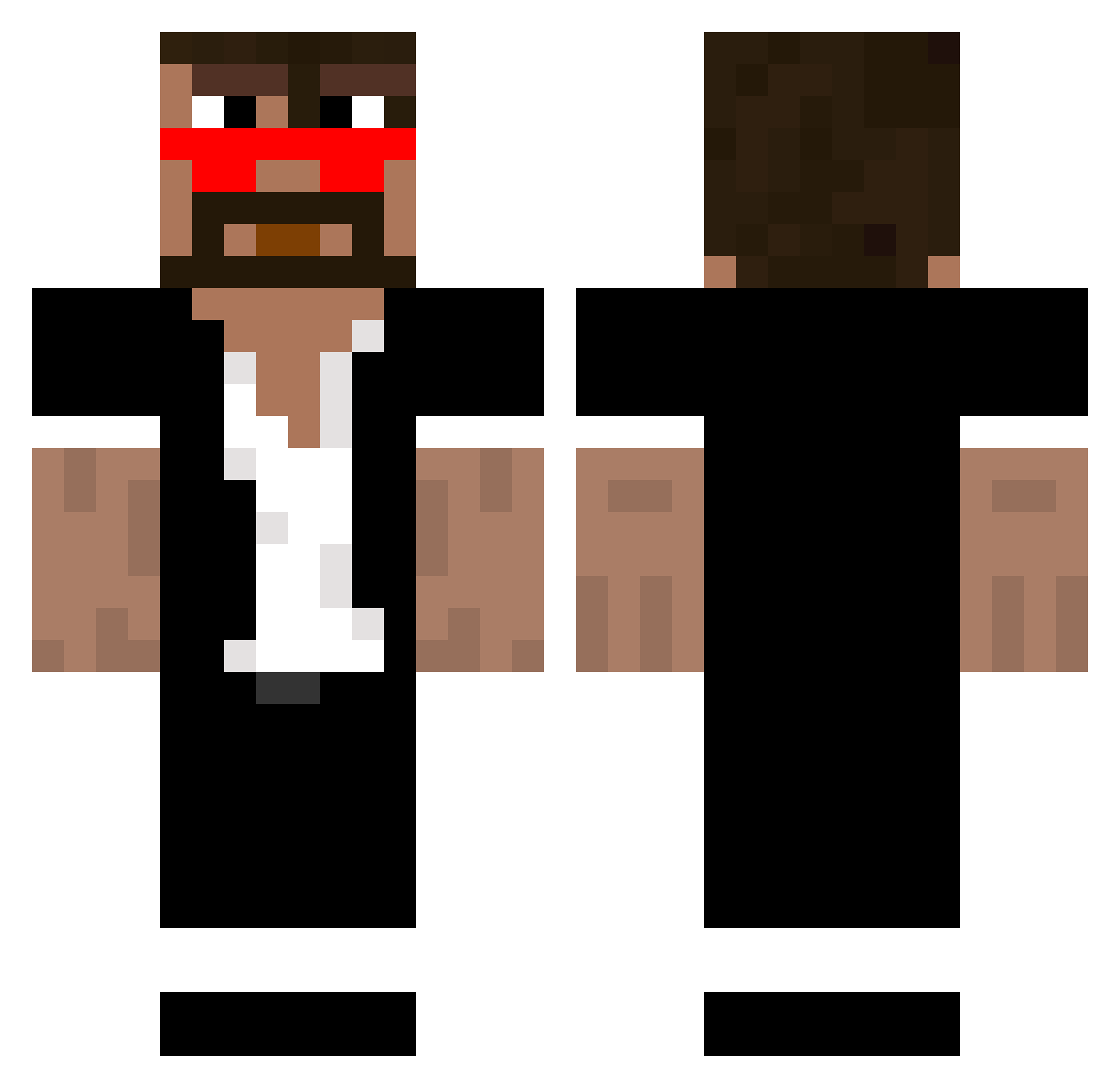 Portrait Minecraft skin, front and back view