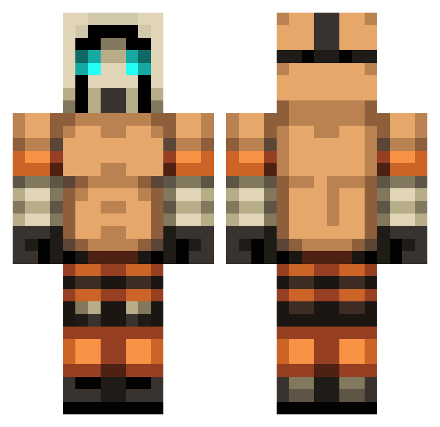 INFINI7I Minecraft skin, front and back view