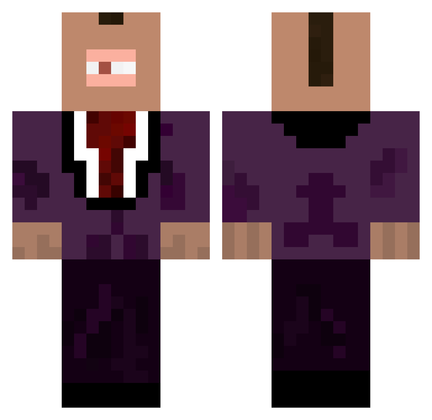 valoreco Minecraft skin, front and back view