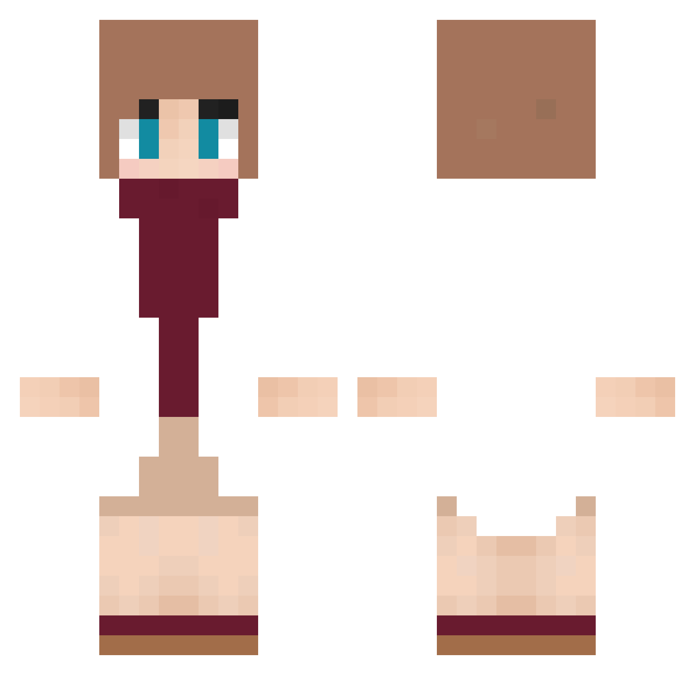 v9mpu Minecraft skin, front and back view