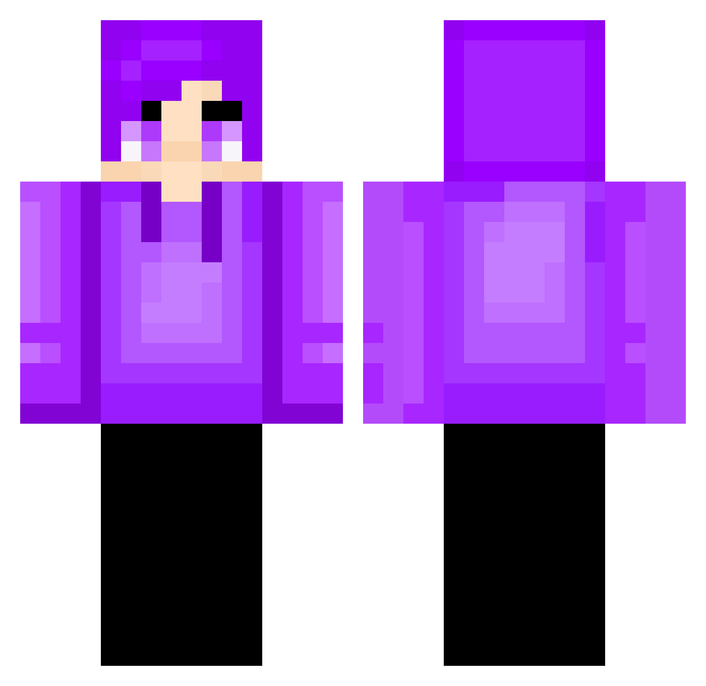 Ruin_Mc Minecraft skin, front and back view