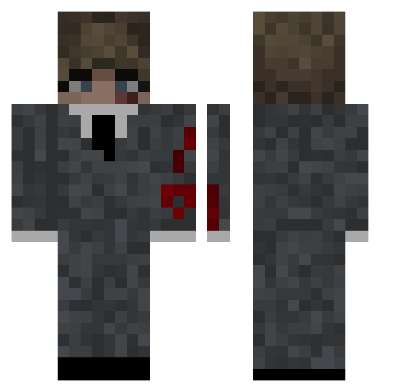 arcvicious Minecraft skin, front and back view